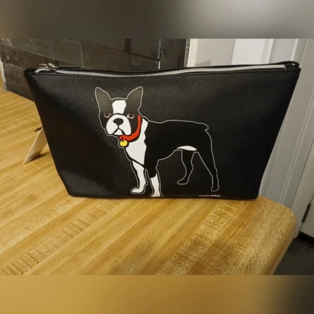 Marc Tetro Boston Terrier Black Cosmetic Makeup Bag